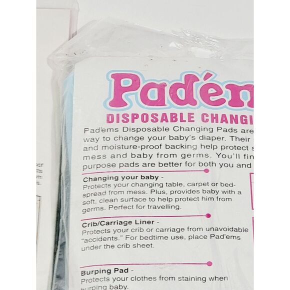 Vintage Padems & Bidems Disposable Changing Pads & Bids 8 Pack Medium - Picture 10 of 15